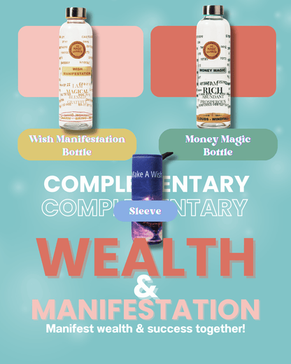 WISH MANIFESTATION BOTTLE + MONEY MAGIC BOTTLE (WISH MANIFESTATION SLEEVE COVER COMPLIMENTARY)